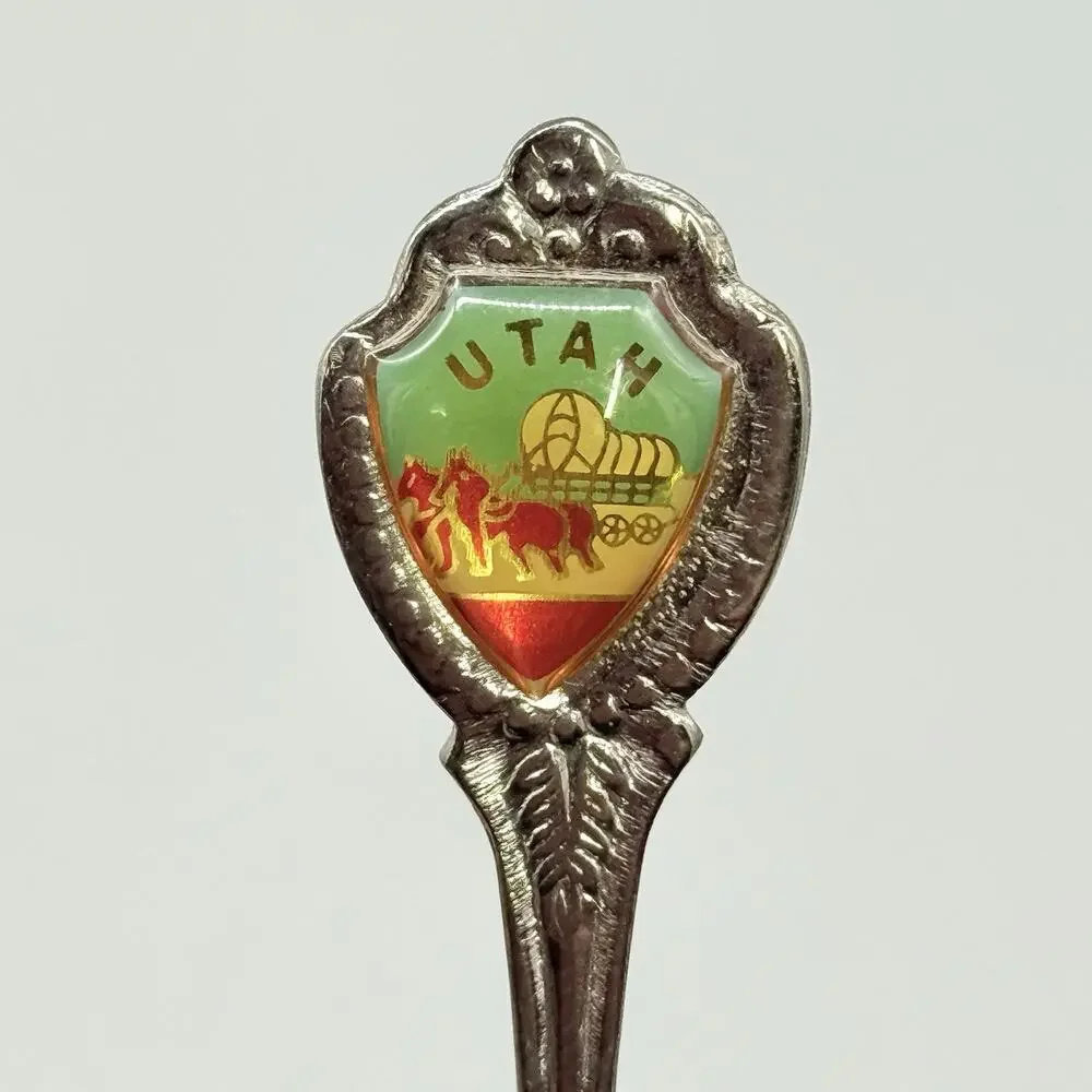 Utah Enamel Silver Japan Vintage Souvenir Spoon 3.5